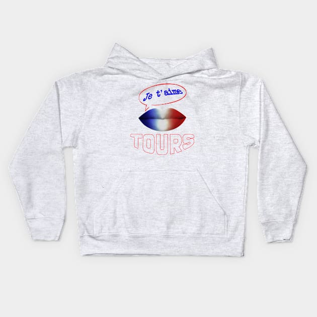 JE TAIME FRENCH KISS TOURS Kids Hoodie by ShamSahid